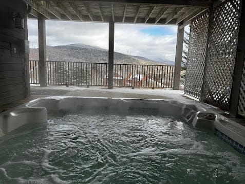 The private hot tub offers the ultimate après-ski relaxation.