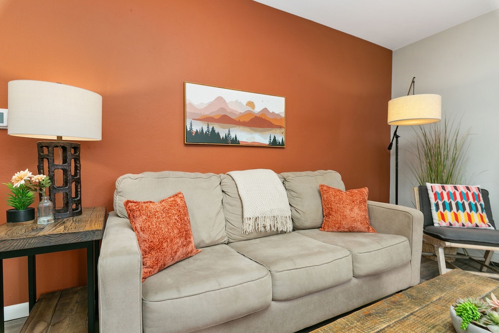 Terra Cotta Suite | Living Room with 50" Smart TV