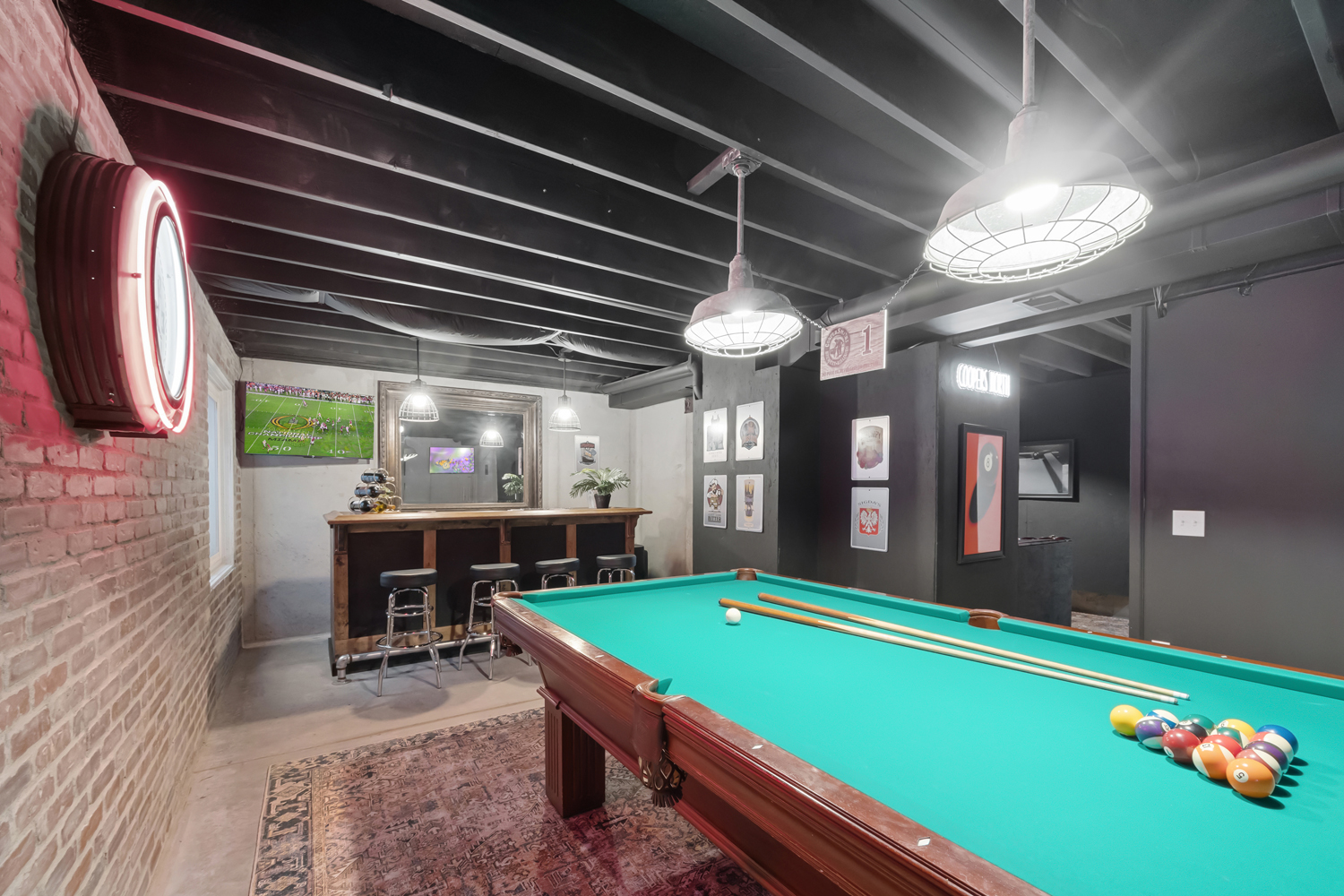 Coopers North Game Room | Pool Table Repurposed from CooperSmiths!