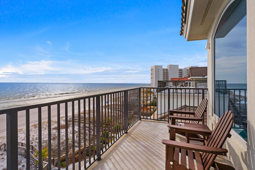 Soak up the sun on the balcony