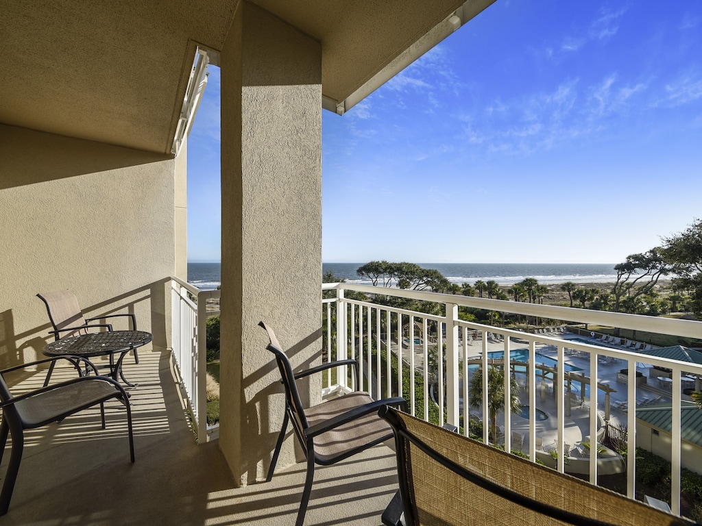 Main Balcony with Ocean and Pool Views at 6406 Hampton Place
