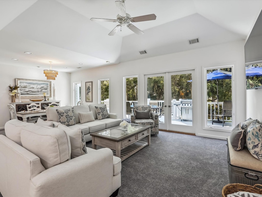 Living Room with Access to Back Deck at 185 Mooring Buoy