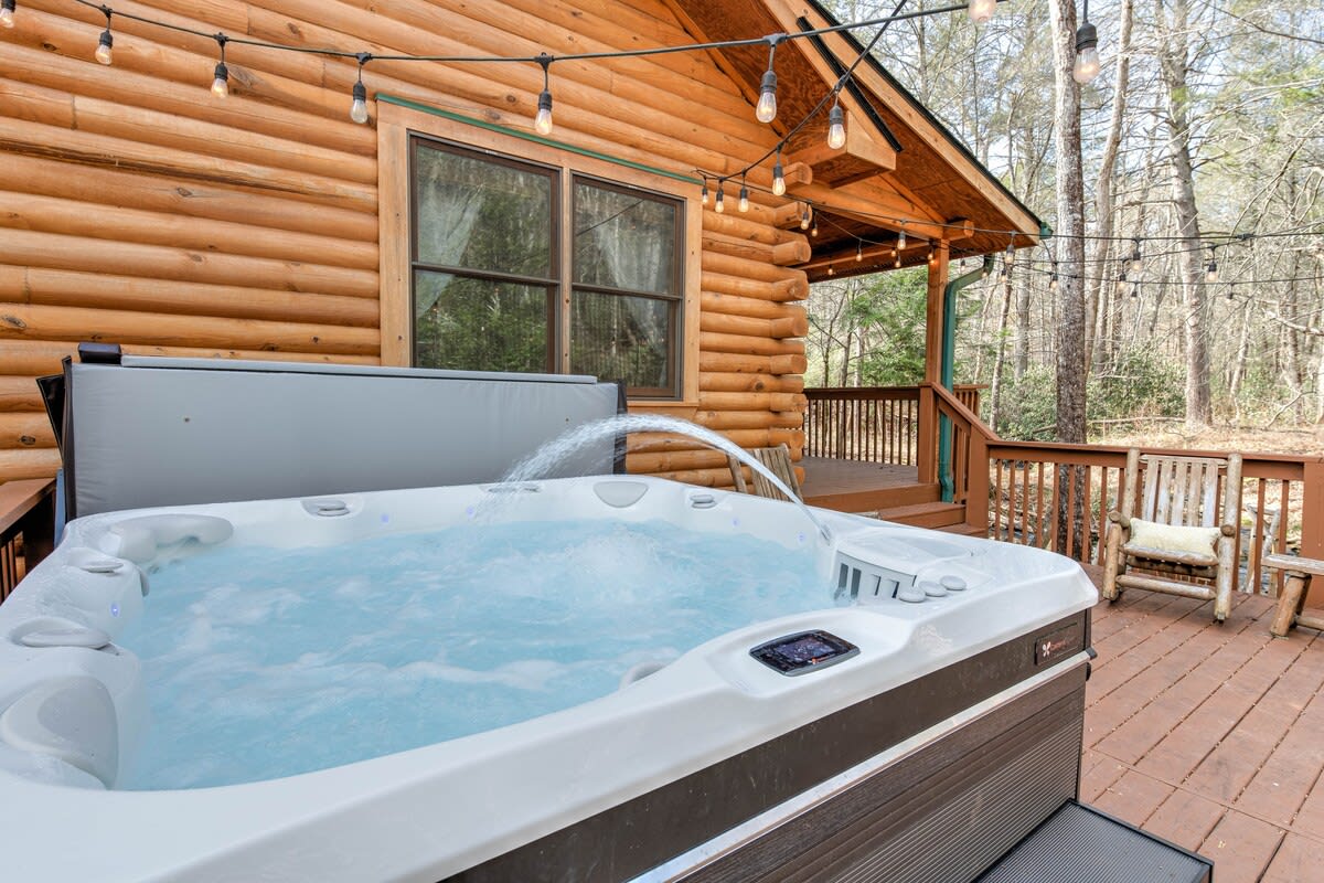 Soak in the toasty hot tub after a day of exploring Lake Lure