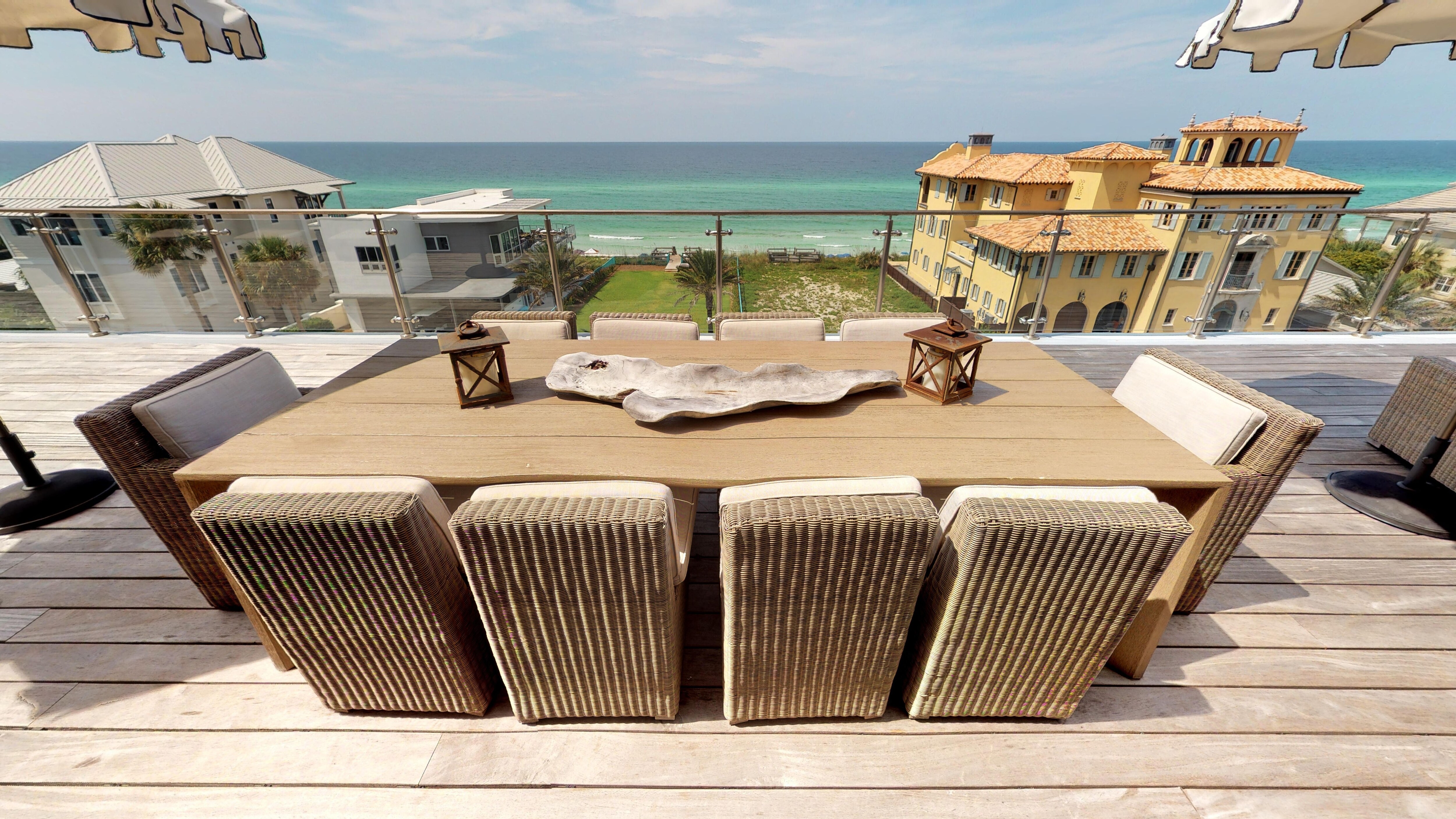 Panoramic gulf views from the oversized deck