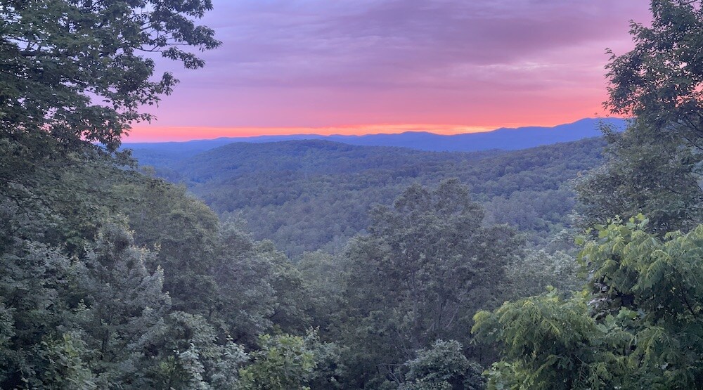 Property Image 1 - Sunset Over Blue Ridge - Pet Friendly | Mountain Views | Fire Pit | Outdoor Fireplace