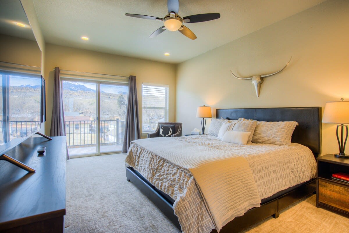Stunning master bedroom with PRIVATE BALCONY!