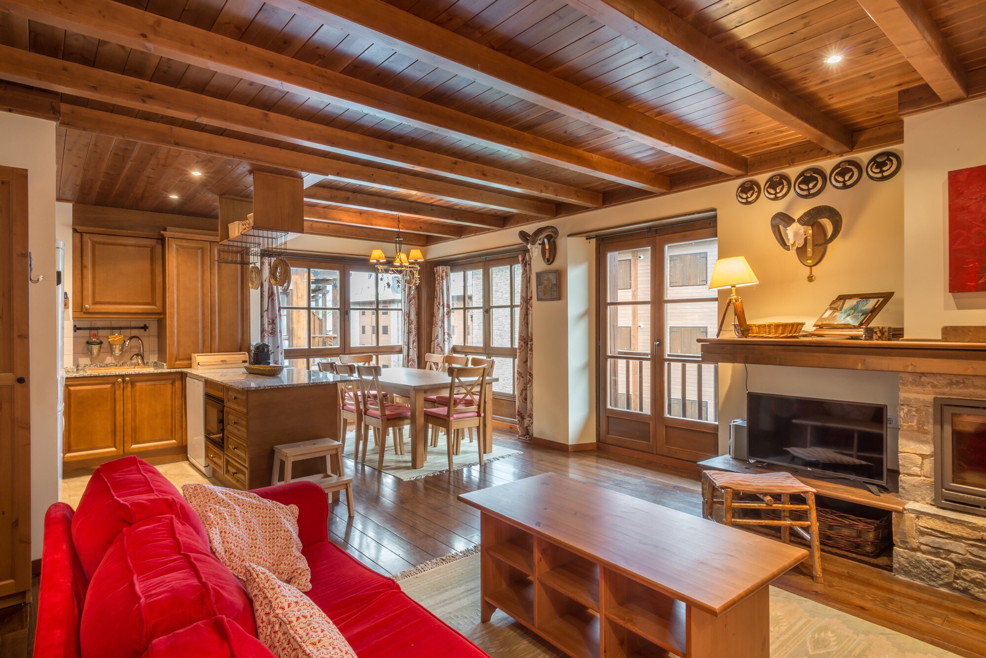 Living room Pastorets Totiaran, apartment in Val de Ruda, Baqueira