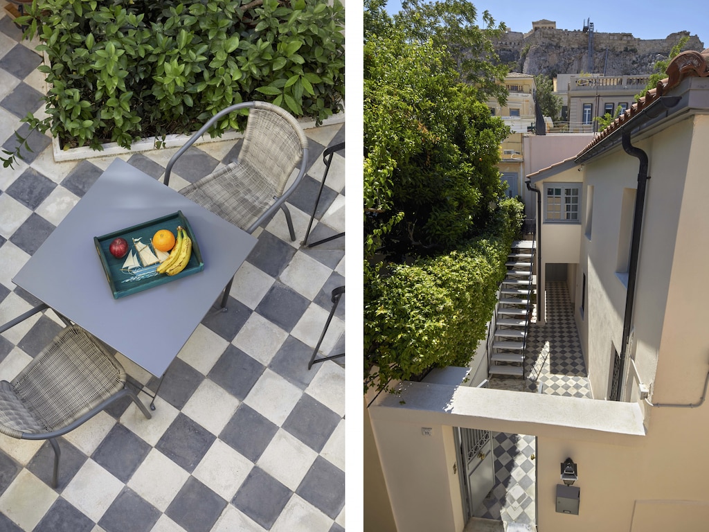 The Entrance and our terrace.