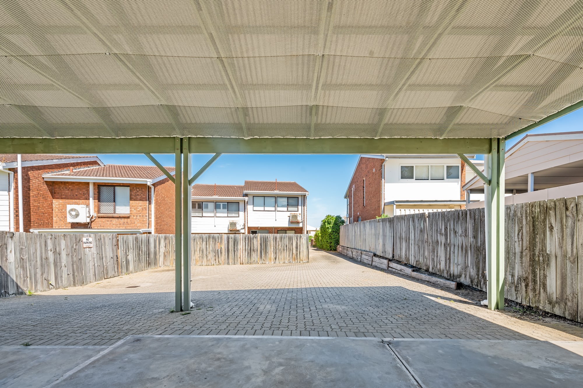The carport at the rear of the property for parking