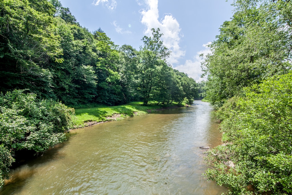 Looking Down the New River from the Property at Riverside Retreat