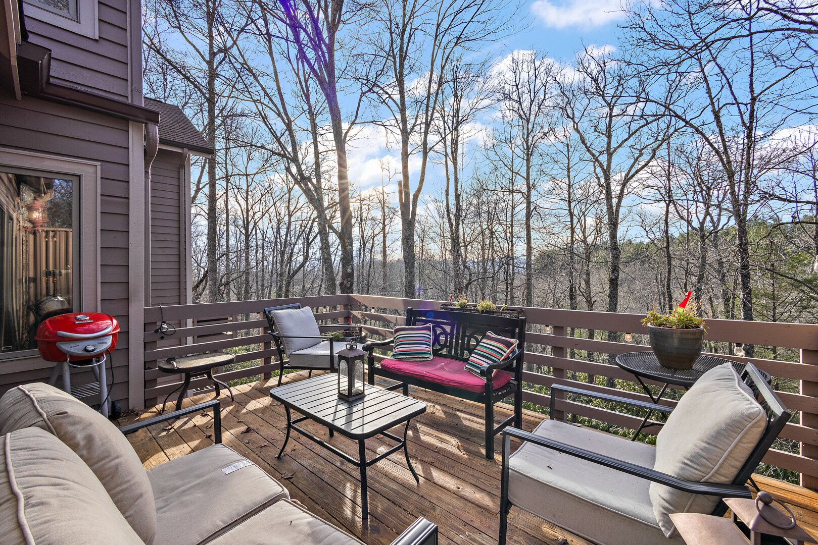 Inviting Deck with Winter Mountain Views