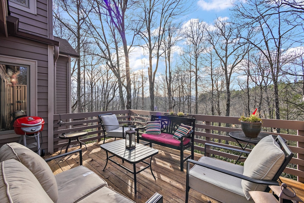 Inviting Deck with Winter Mountain Views