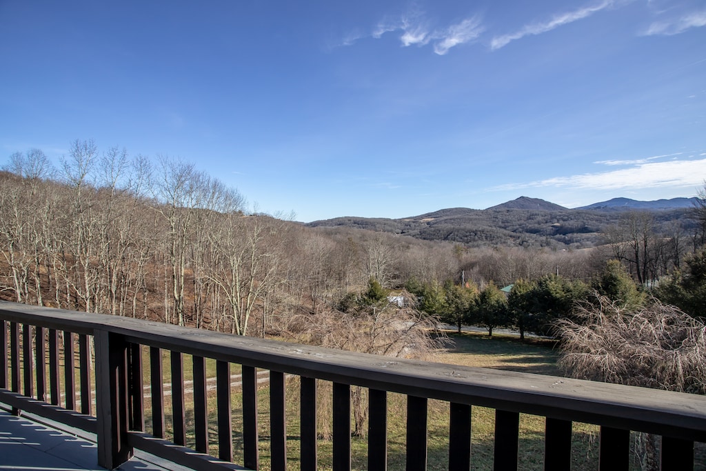 Layered Long Range Mountain Views from Main Level Rear Deck of Mountain Skye Lodge