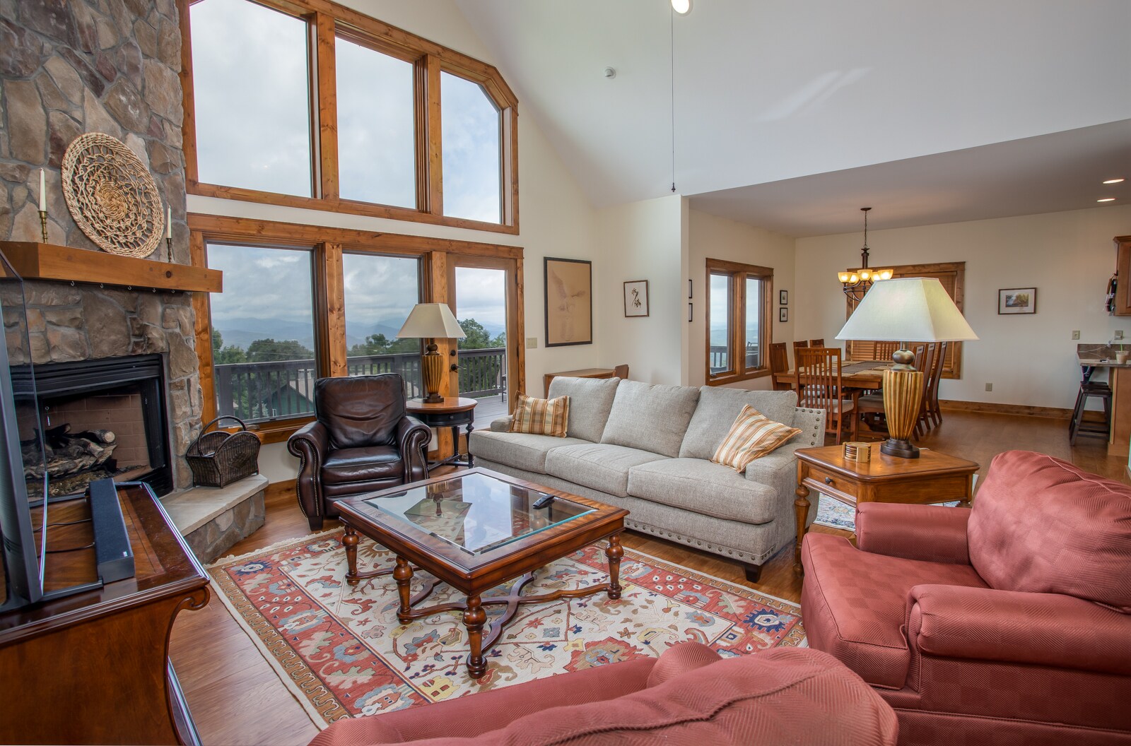 Enjoy the Amazing Views from the Great Room at Bald Eagle Bluff!