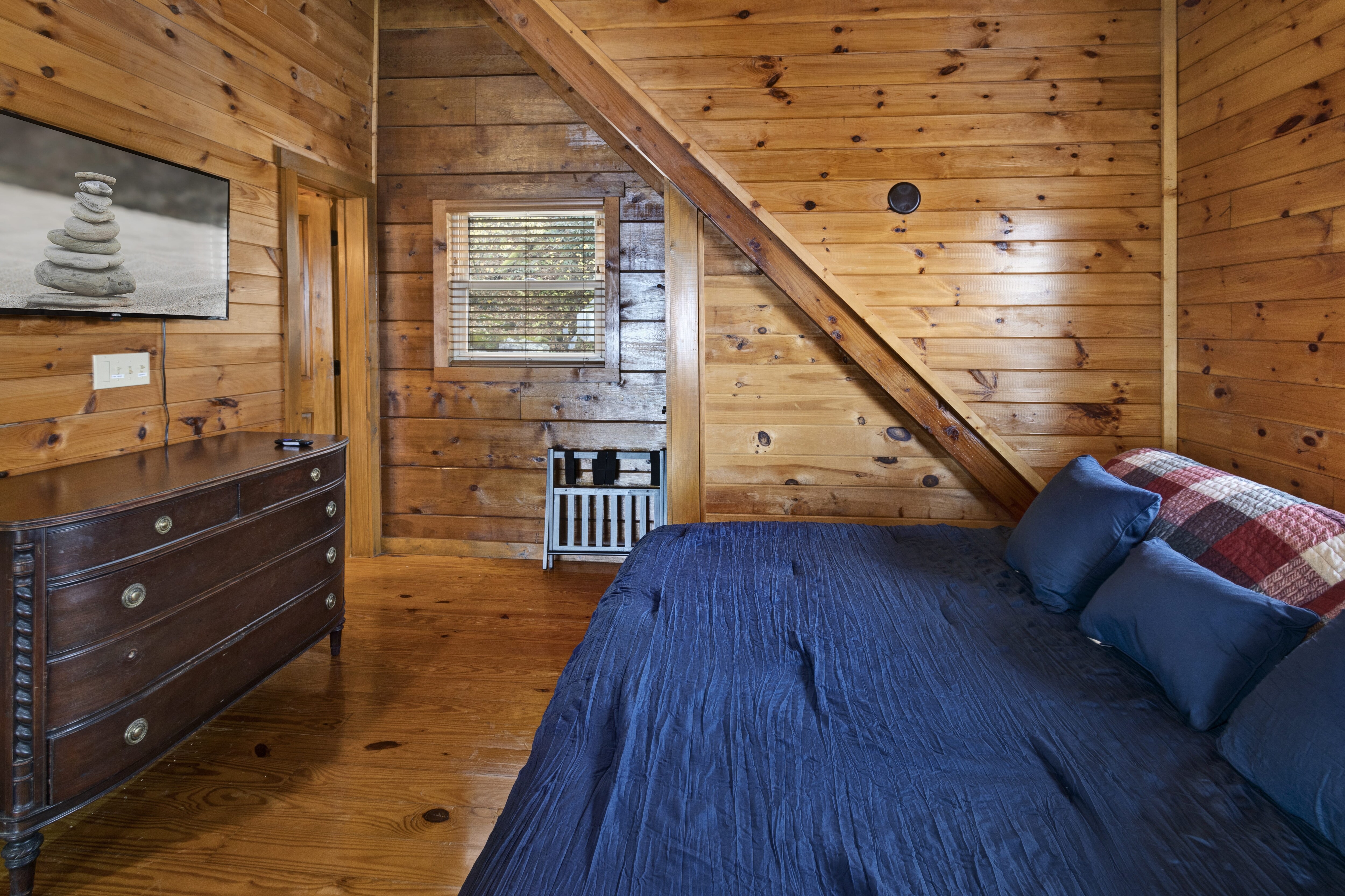 King Bedroom in Loft with TV and Private Bath