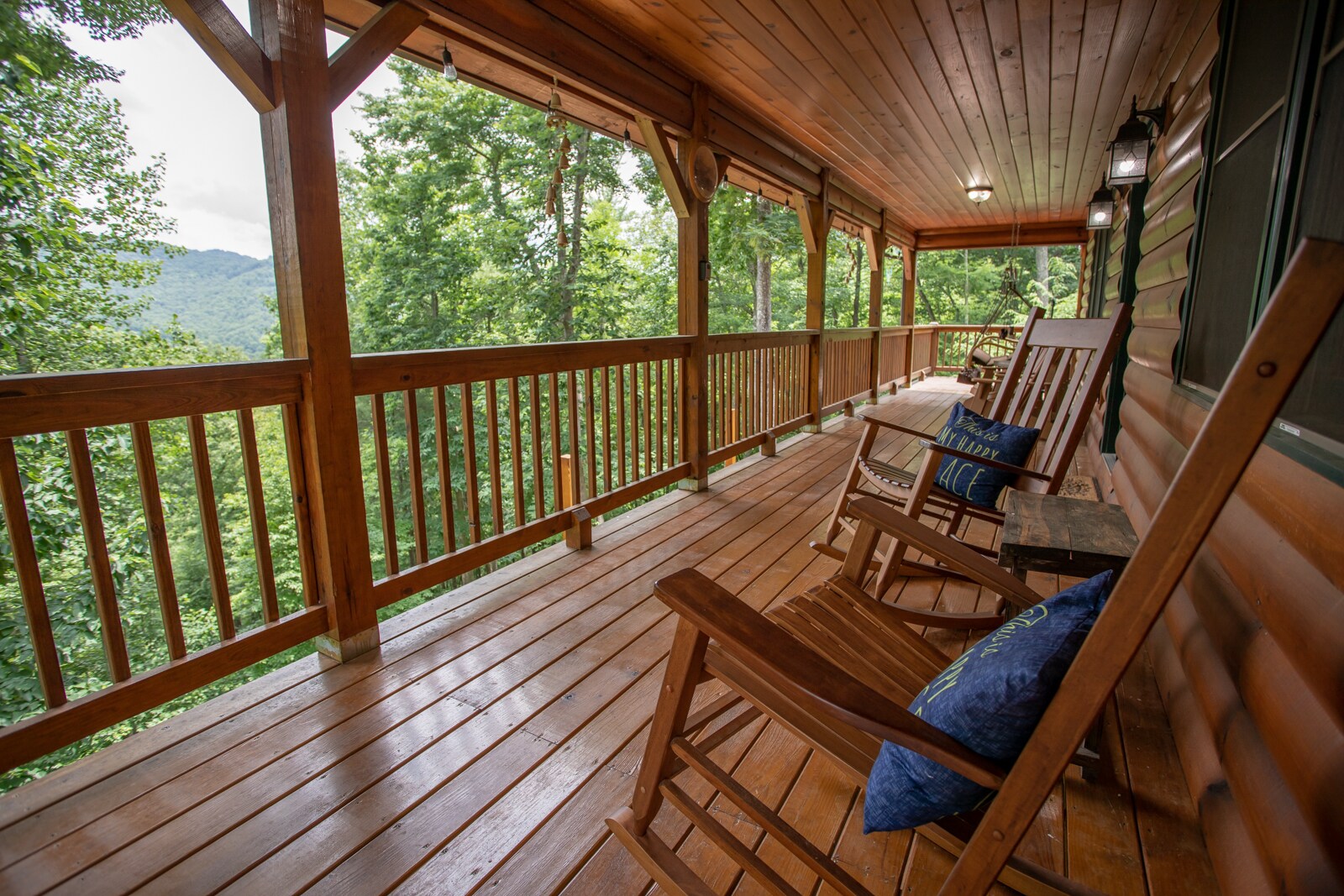 Long covered porch to relax on and take in the view