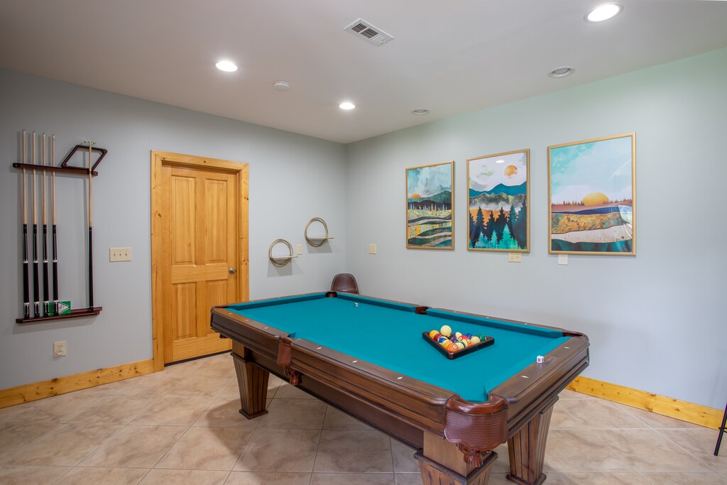 Pool Table in Lower Level Den and Game Room