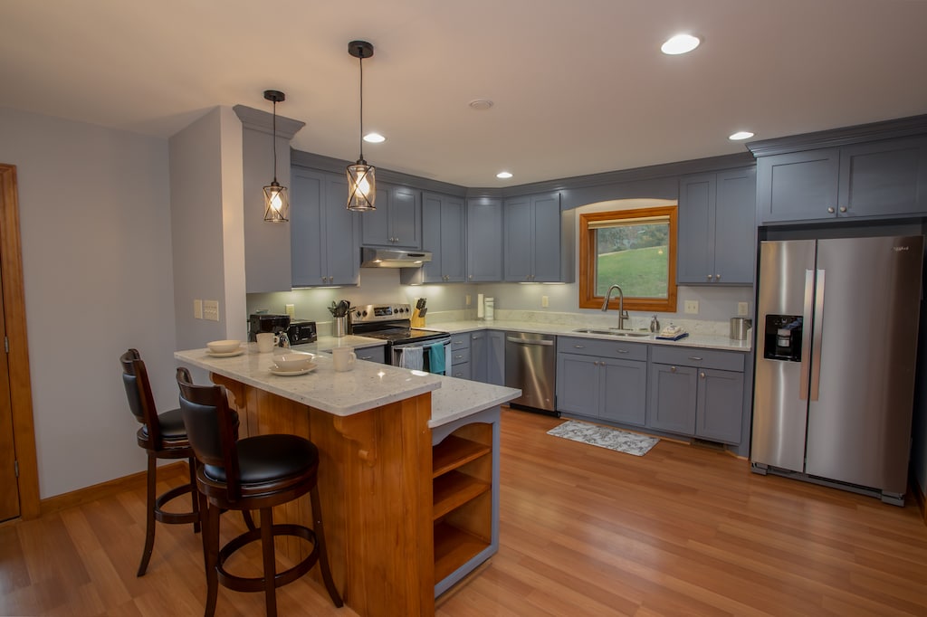 Kitchen with Bar Top Seating