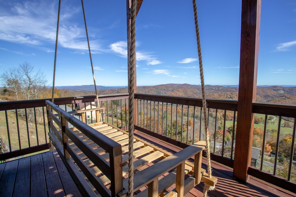 Swinging Bench With Layered Long Range Views