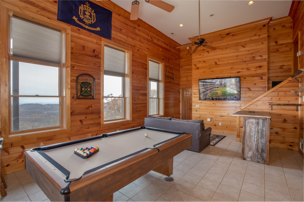Pool Table and Queen Sleeper Sofa on Lower Level