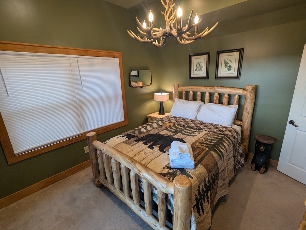 Lower Level Green Tree Bedroom