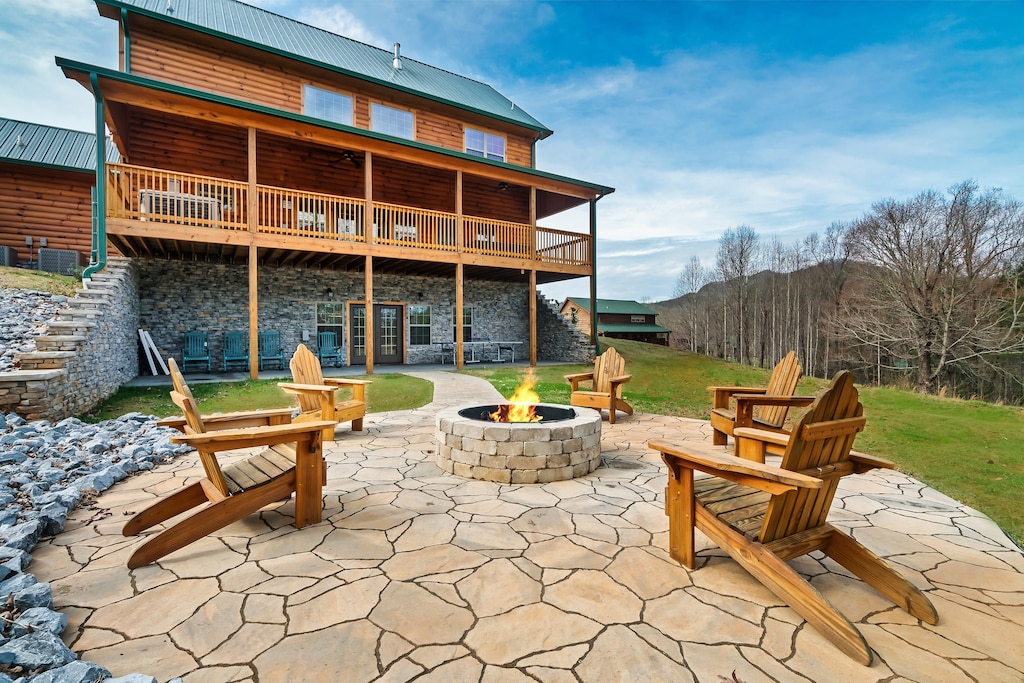 Outdoor Firepit, Two Levels of Outdoor Space