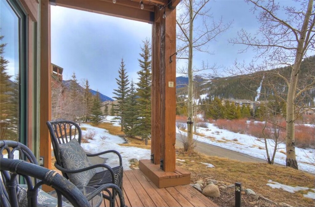 Private patio so close to the ski mountain! #winter