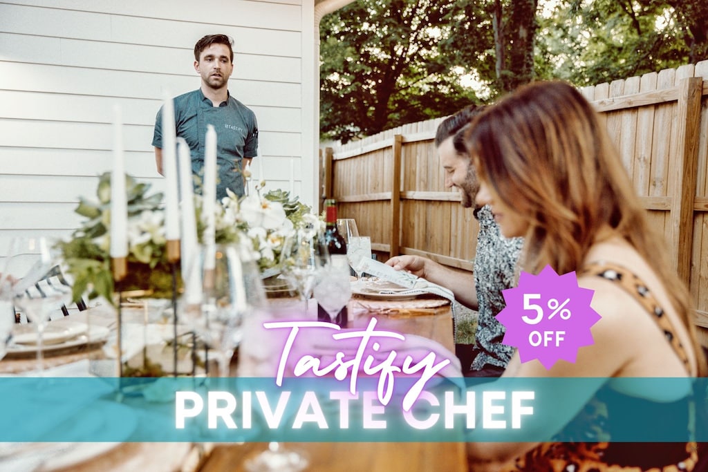 Indulge in a culinary experience at your luxury Nashville rental! Perfect for bachelorette parties or family reunions, enjoy an elegant dinner under the stars with a private chef. Create unforgettable memories on your upscale getaway!