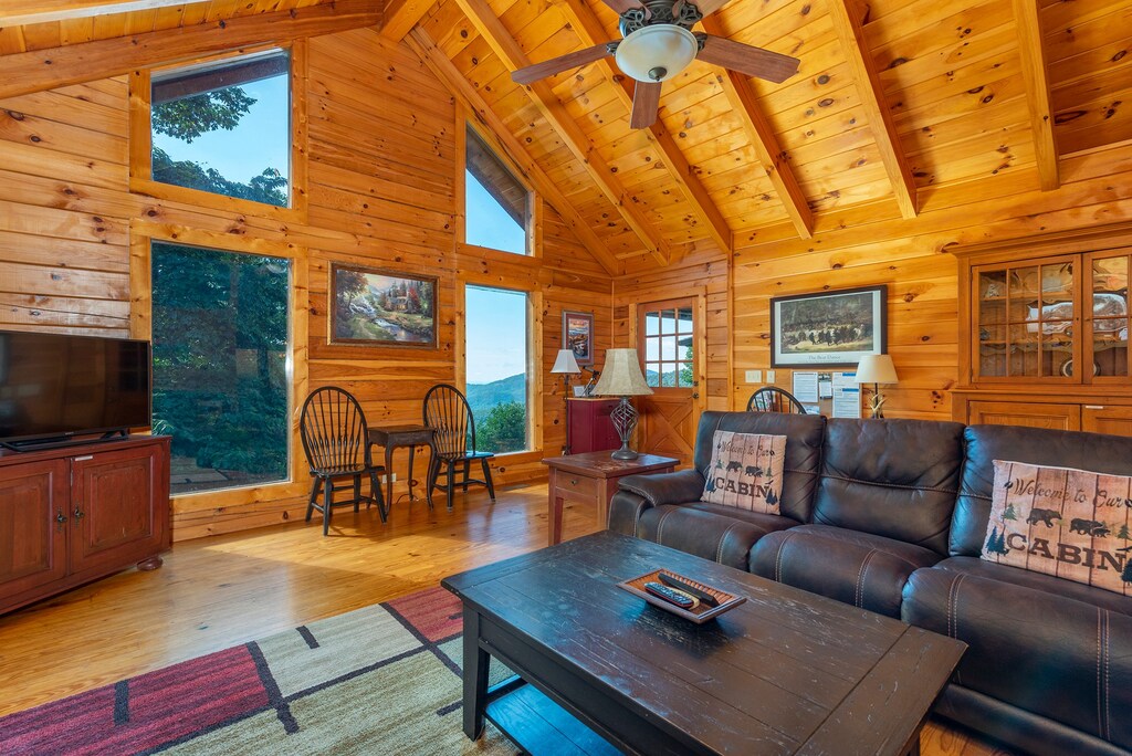 Curl up on the comfy sofa and enjoy a crackling fire while watching your favorite show on Dish TV (330+ channels).