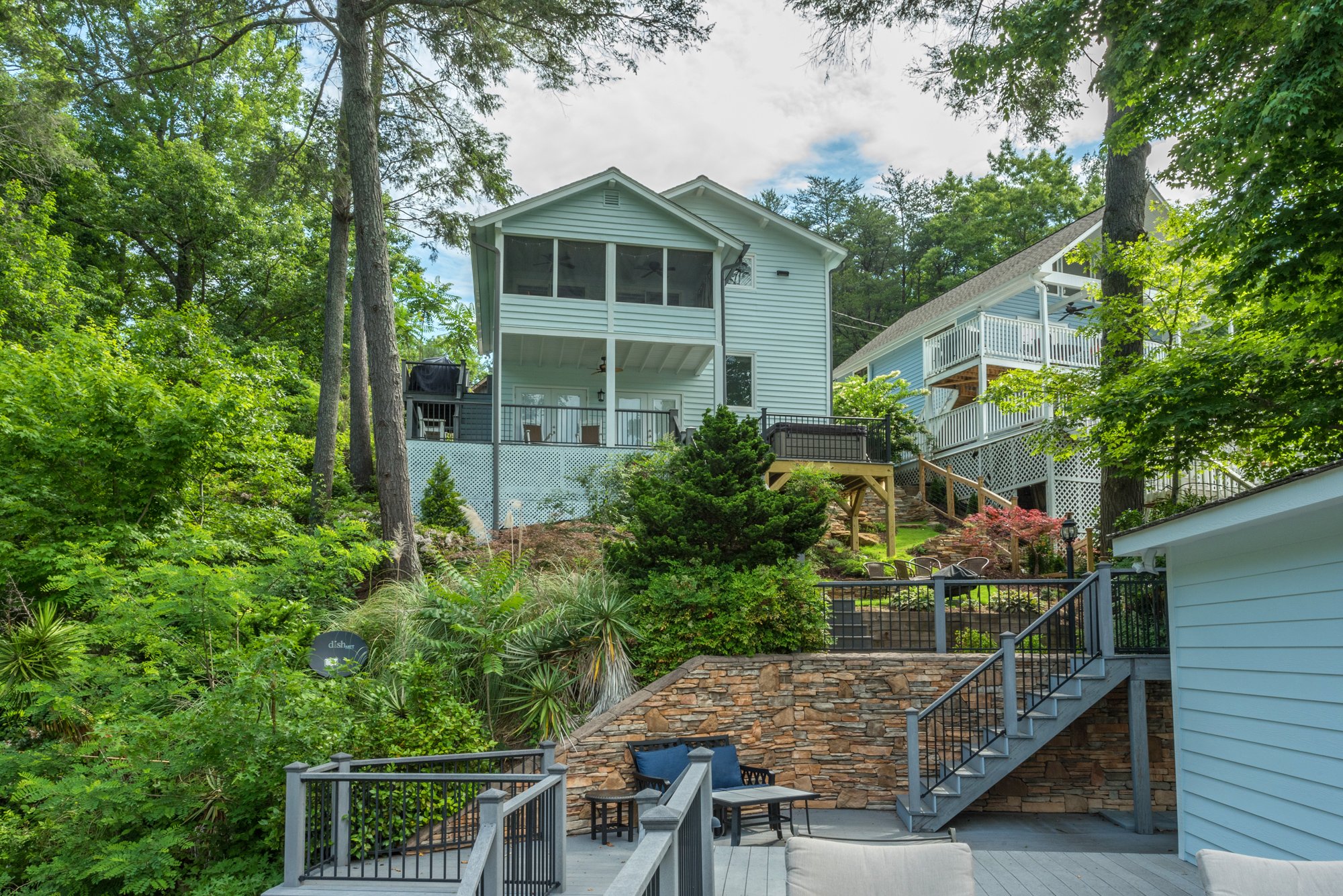 Exterior view of the house from the boat dock.