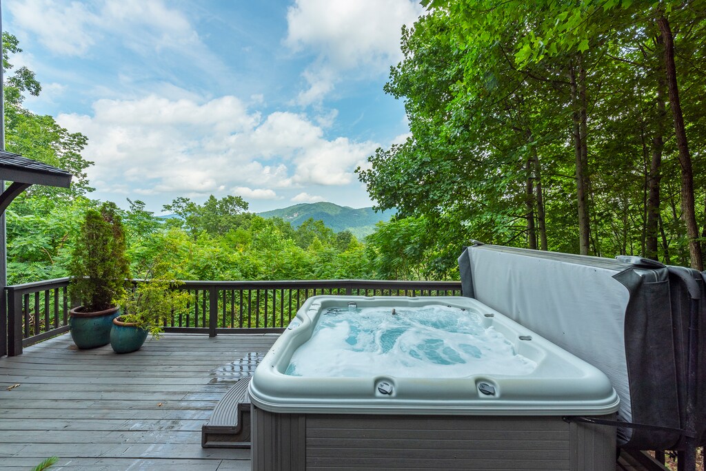 Stunning mountain views from the hot tub.