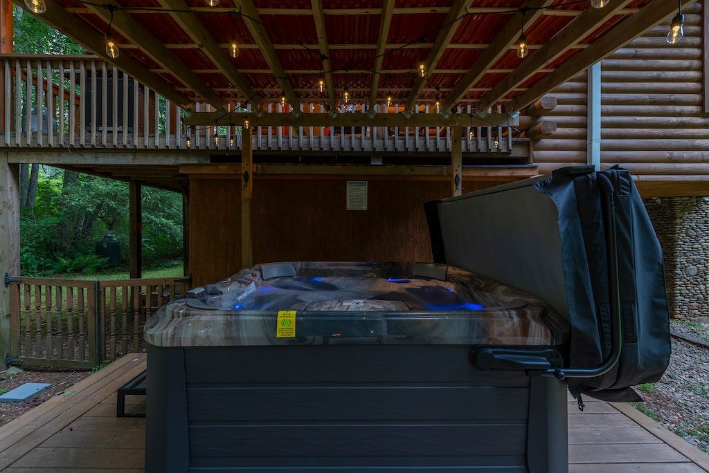 Hot tub under the deck.