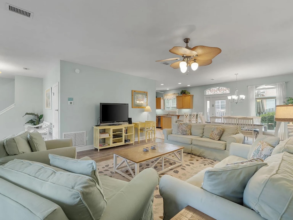 Living room with flat screen