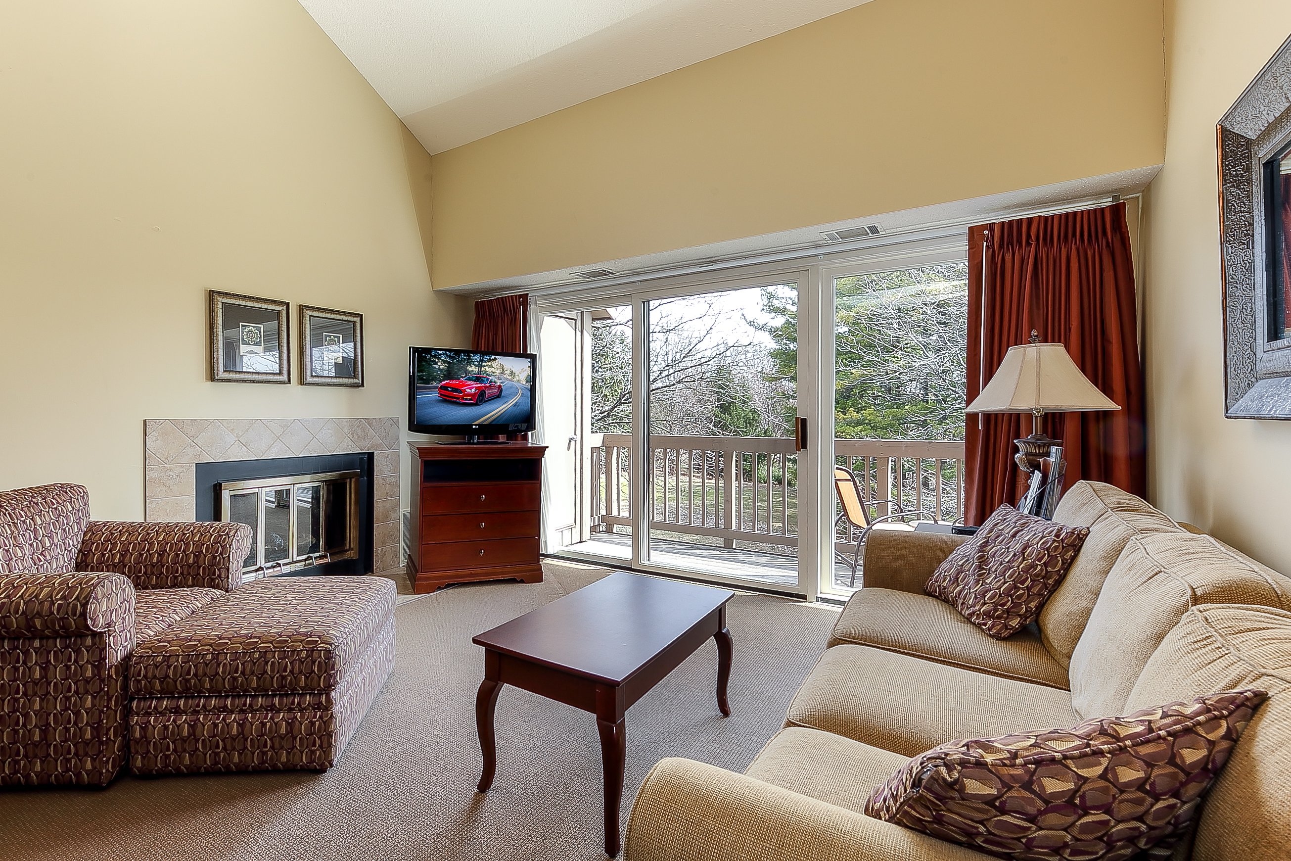 Living room with overlooking terrace