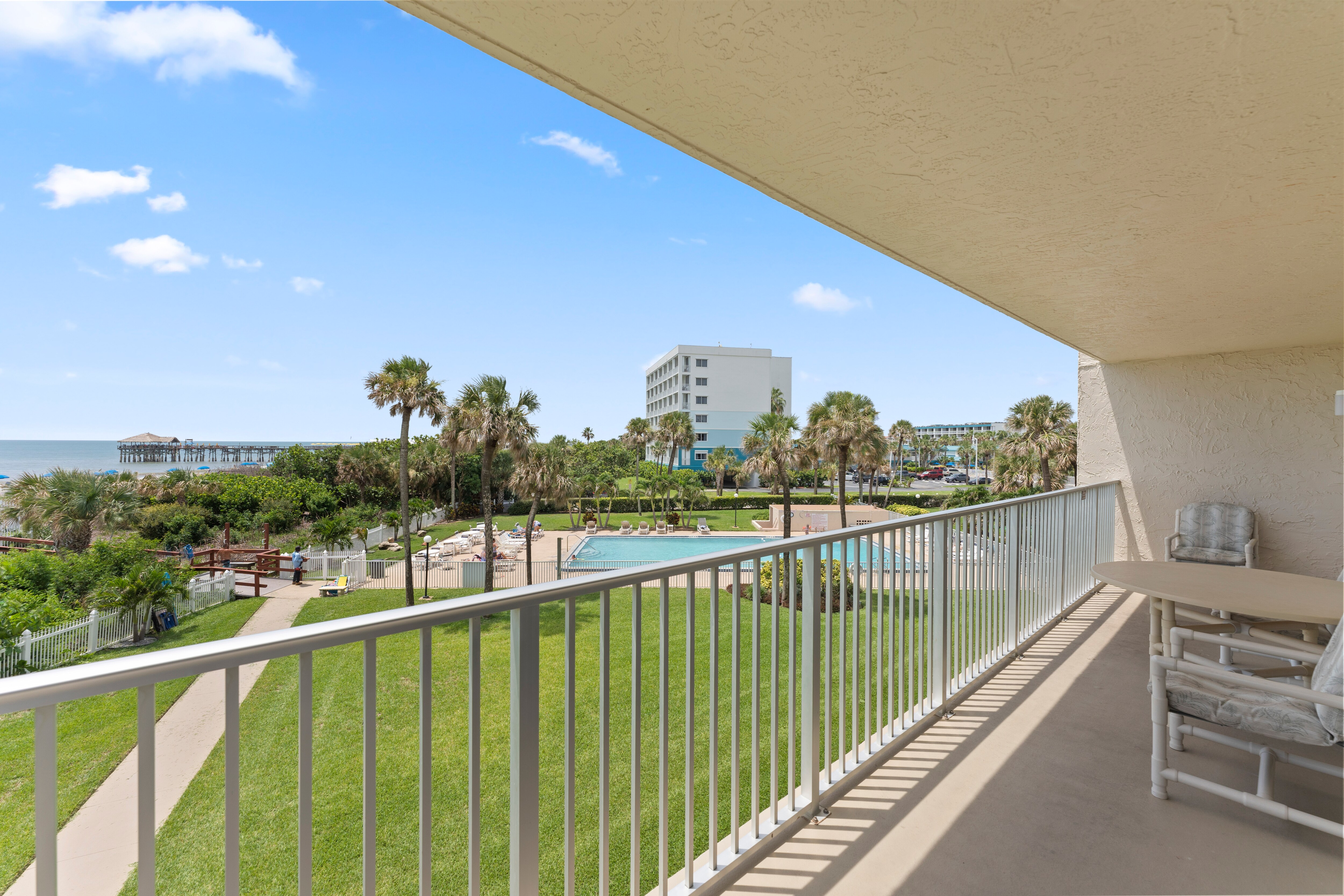 Spacious balcony running the length of the condo with Ocean-front views!