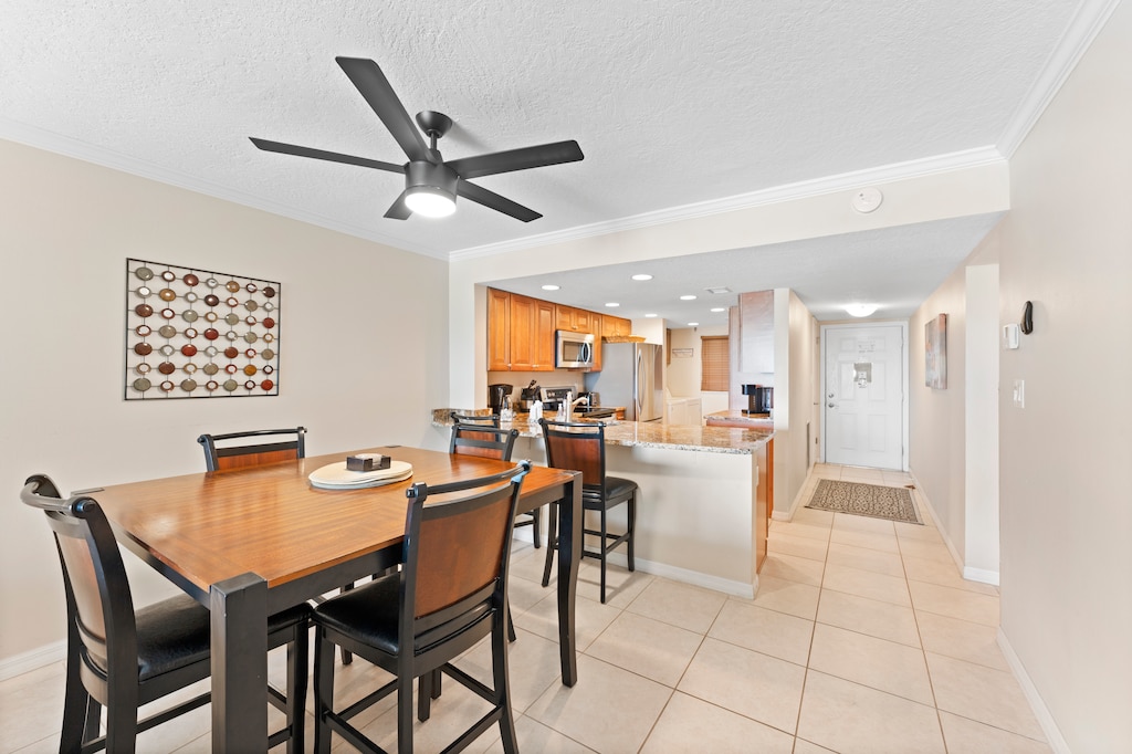 Dining adjacent to kitchen area