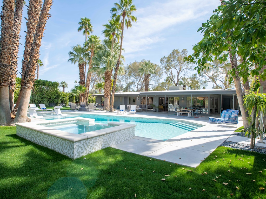 Very private resort-style pool yard