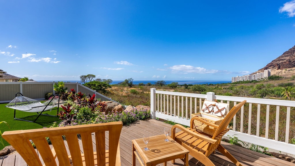 Viewing deck provides amazing ocean views.