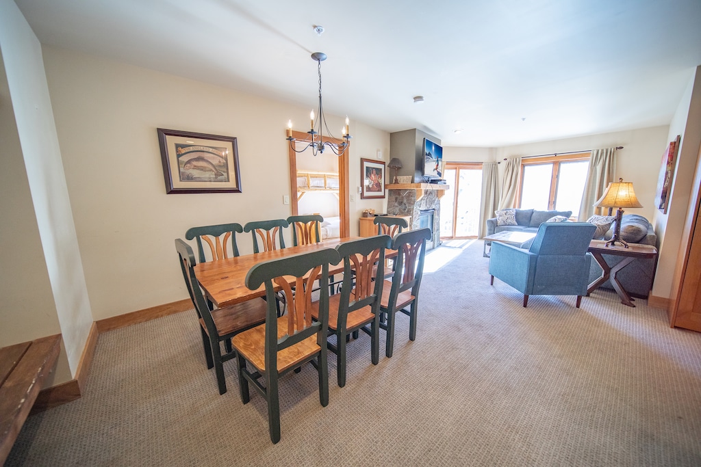 Dining table with seating for 8