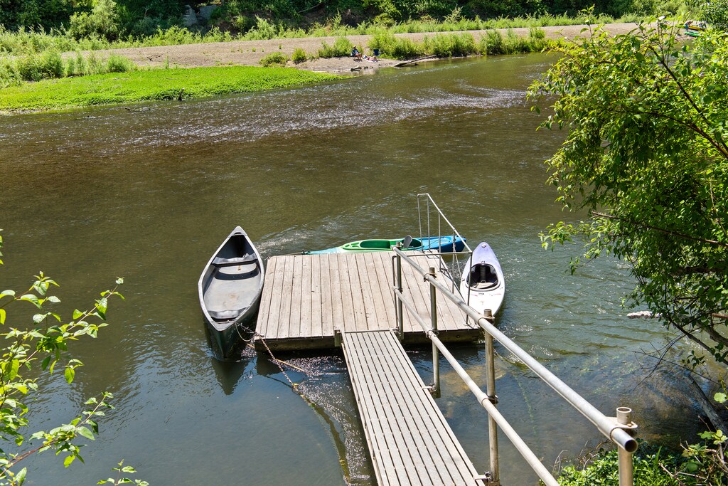 The seasonal dock and boats - floating and ready to go!