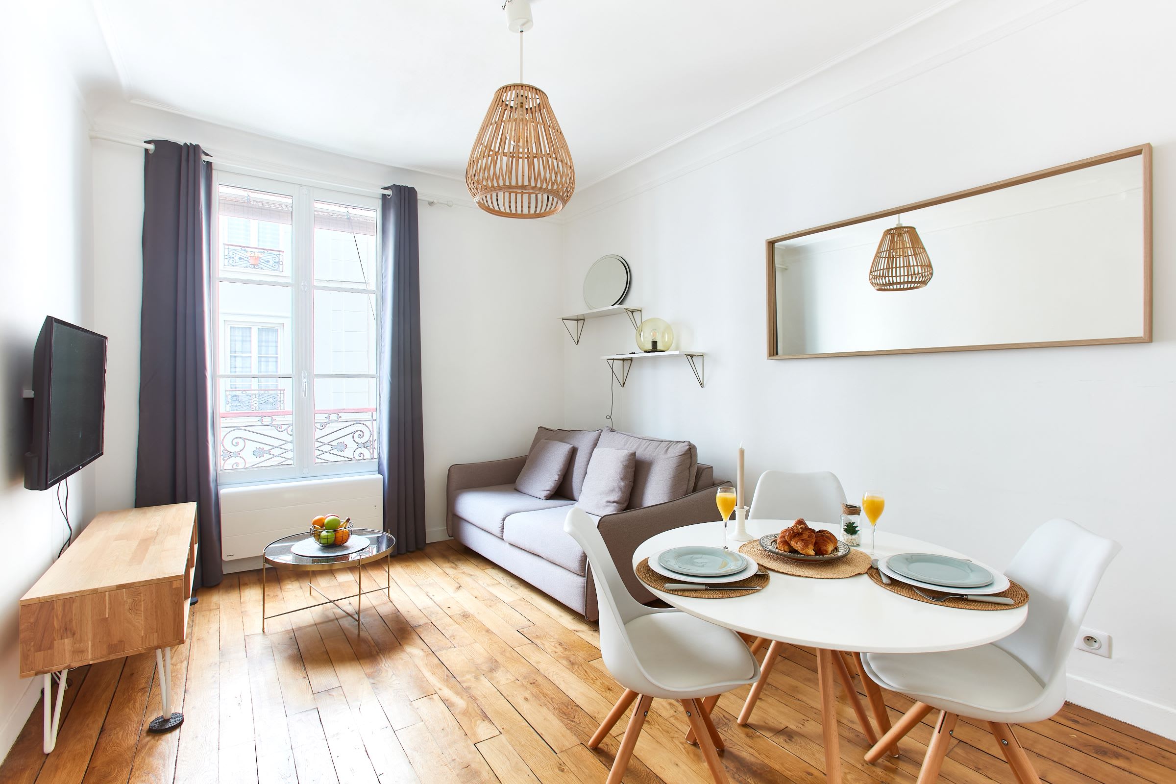 The open-plan living and dining area