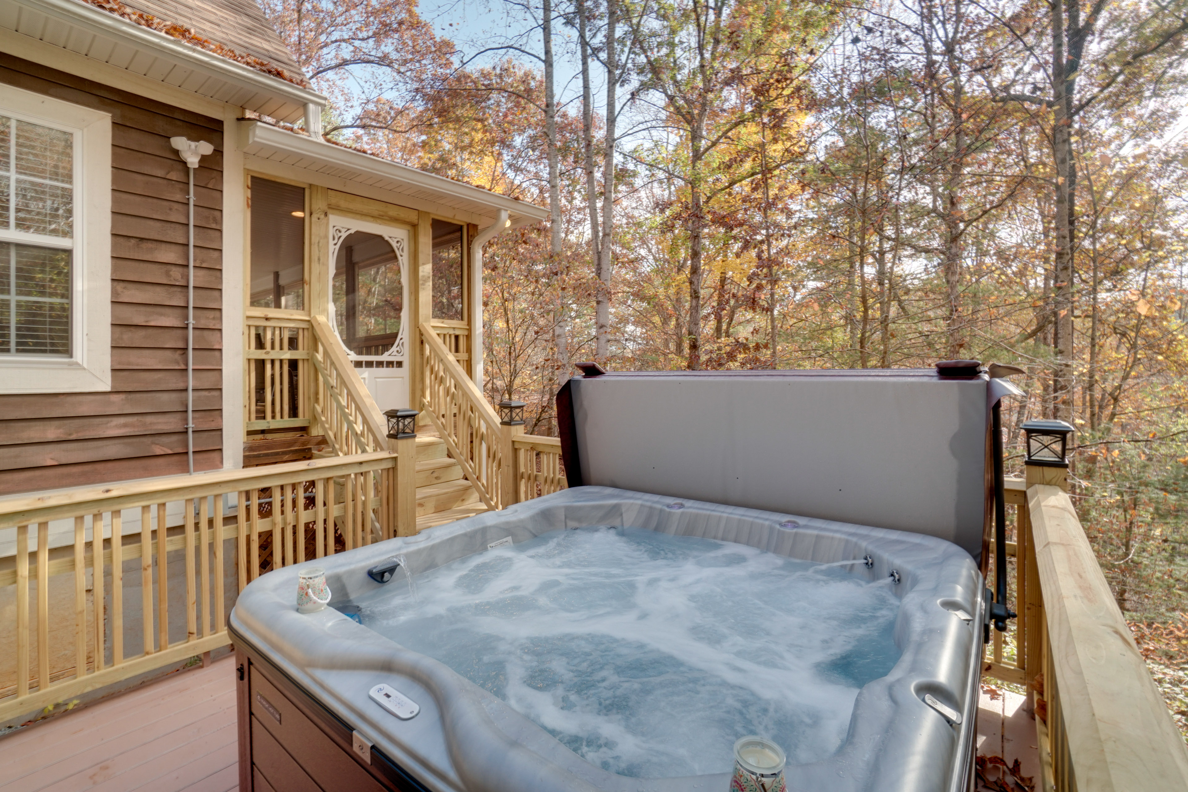 Property Image 1 - Forest Cottage’ w/ Hot Tub, Walk to Lake Chatuge!