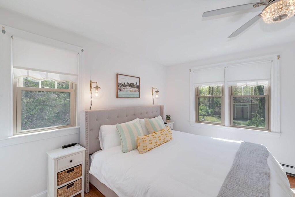 Drift into king-size primary bedroom, complete with a private ensuite bathroom .