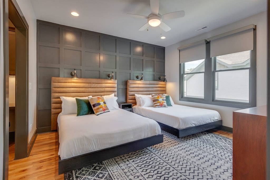 Revel in the sophistication of our serene bedrooms, where minimalist design meets luxurious comfort, creating inviting spaces for rest and rejuvenation.