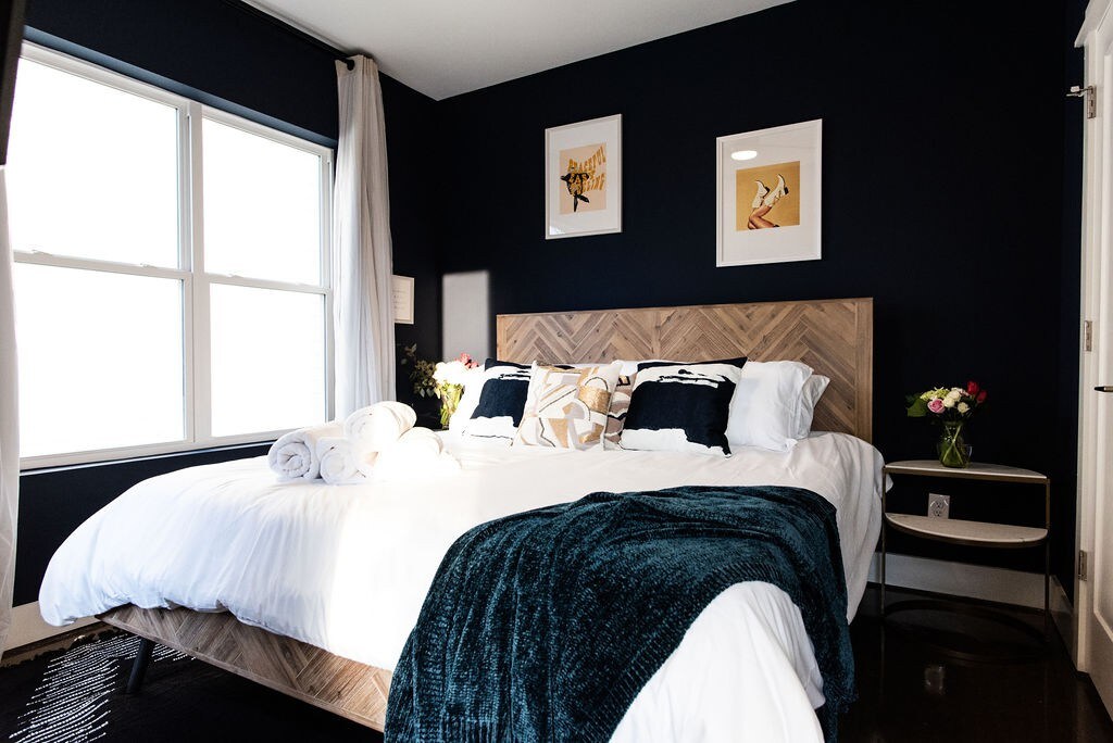 Gorgeous king-size bedroom on the first floor. Complete with en suite bath and smart TV to help you unwind!