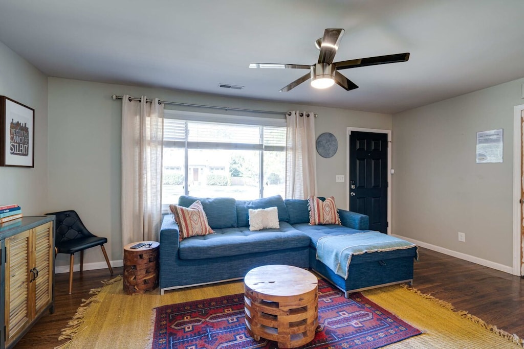 Kick back in the cozy living room, ideal for movie nights or simply unwinding after a day of adventure.