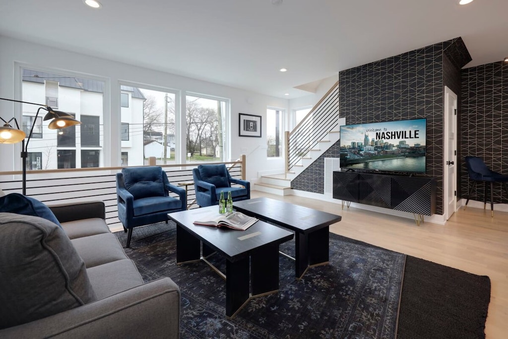 Make yourself comfortable at this stunning four bedroom home, perfect for groups who want to have space to spread out just minutes from downtown.