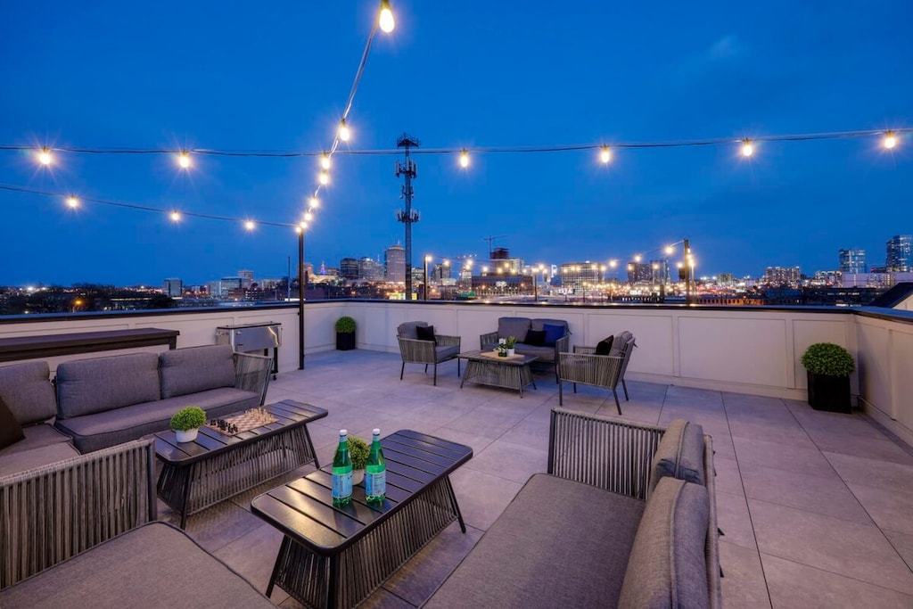 Savor starlit evenings under a canopy of glowing string lights on our stunning rooftop deck.