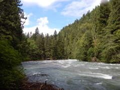 Nooksack River view from the trail of Snowater Community.