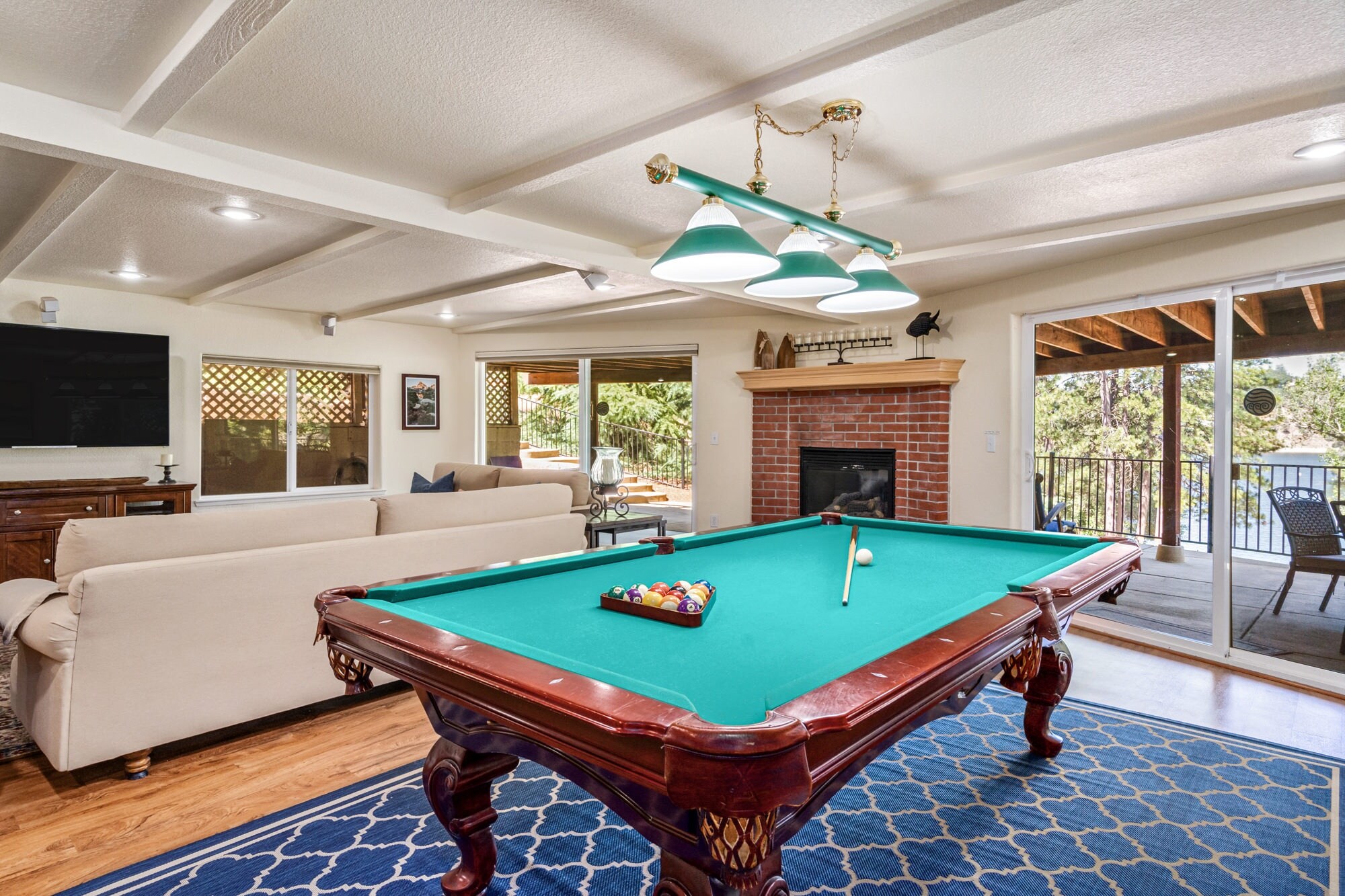 Pool table on lower level. Pine Mountain Lake Vacation Rental "Dock Holiday" - Unit 3 Lot 173.